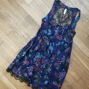Xhilaration navy floral dress with lace
